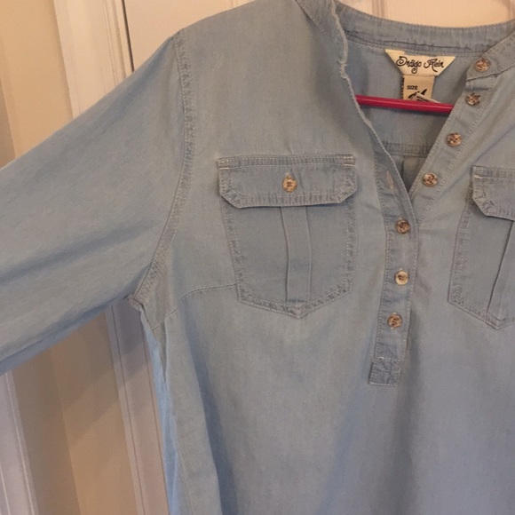 Blue cotton pullover shirt - Picture 6 of 7